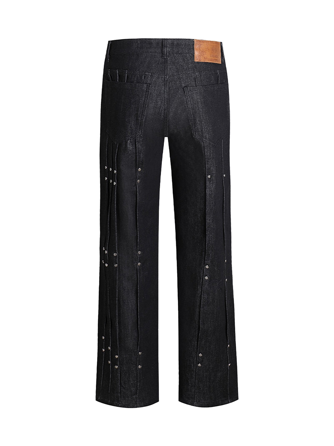 DND4DES | Asymmetrical Rivet Pleated Denim Pants - PSYLOS 1, DND4DES | Asymmetrical Rivet Pleated Denim Pants, Pants, DND4DES•JAPAN, PSYLOS 1